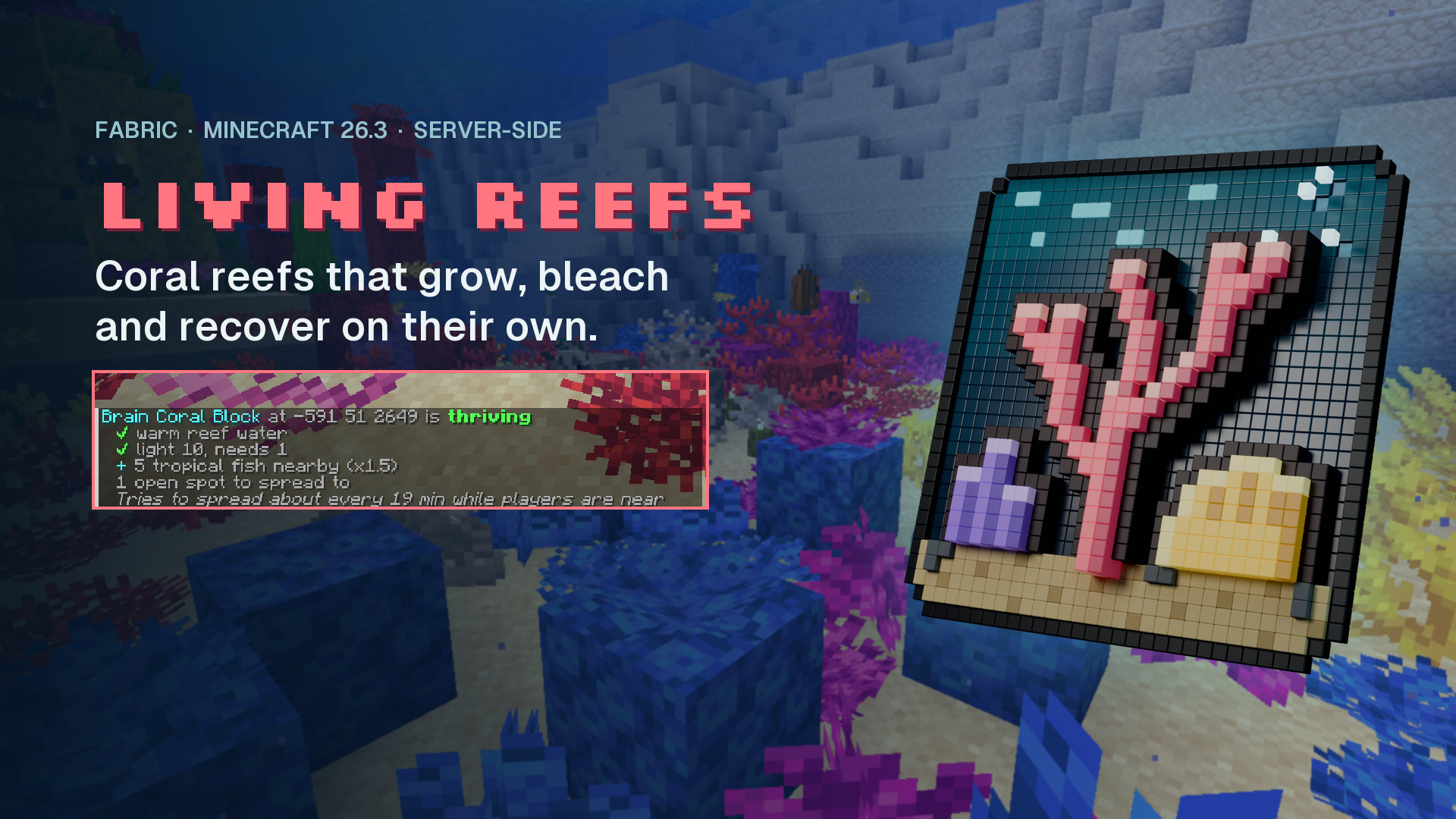Living Reefs: coral reefs that grow, bleach and recover on their own