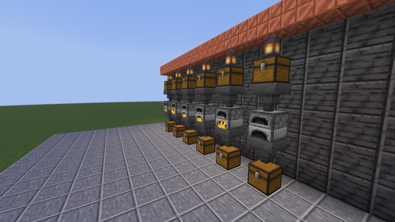 Six identical furnace lines under one roof